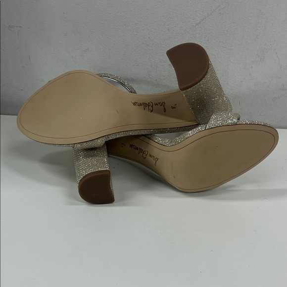 New Sam Edelman Yaro Block Heel Sandal in Metallic Sparkle Size 8.5 - Picture 8 of 9
